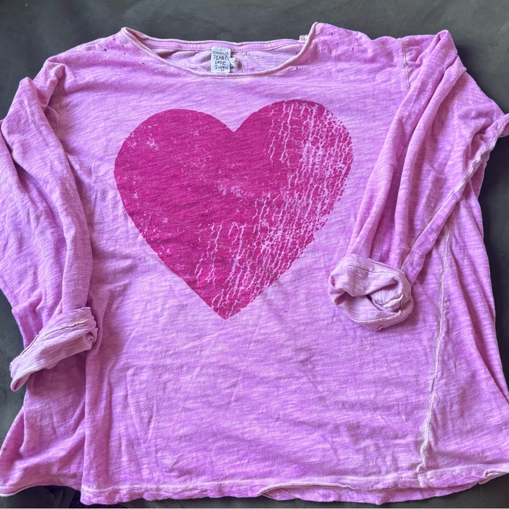 Magnolia Pearl Pink Heart Long Sleeve Tee